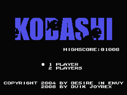 Kobashi title screen for Colecovision